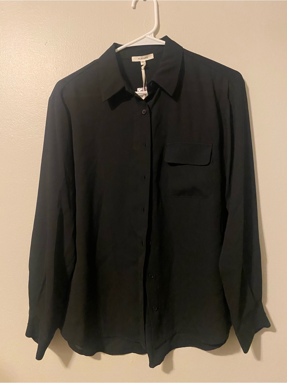 Pleione Black Button Front Blouse NWT Nordstrom Rack Sz S